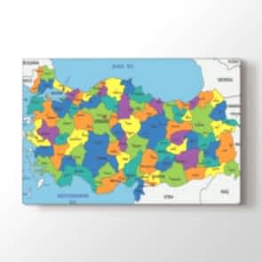 Koyu Tonlarda Türkiye Haritası Tablosu | Dünya Haritası Tabloları