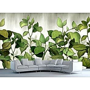 Salon İçin Bitkiler - 3D Duvar Kağıdı Uygulama Örneği
