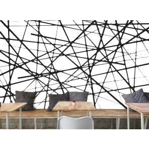 Modern Sanat - Kaotik Soyut Çizgiler - 3D Duvar Kağıdı Uygulama