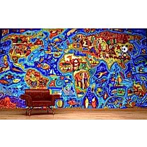 Graffiti Dünya Haritası - Duvar Resmi