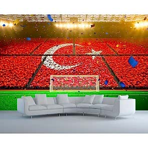 Tek Yürek Türkiye 3 Boyutlu Resimli Duvar Kağıdı