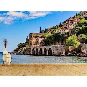 Alanya Eski Gemi Tersanesi Resimli Manzara Duvar Kağıdı