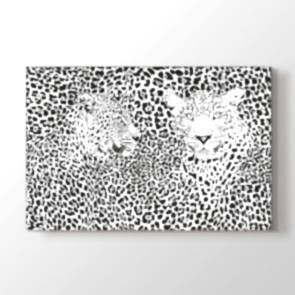 Leopar Deseni - Siyah Beyaz Dekoratif Duvar Tablosu