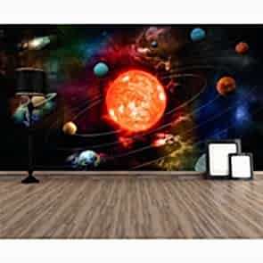 Fantastik Güneş Sistemi 3 Boyutlu Duvar Kağıdı