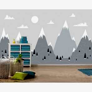 Çam Ağaçları Yerinde - 3D Çocuk ve Bebek Odası Duvar Kağıdı Uygulama