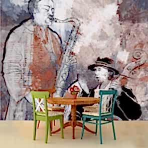Jazz Müziğin Temelleri Müzisyen ve Müzik Duvar Kağıdı Modeli