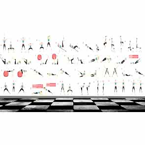Pilates Hareketleri 3D Duvar Kağıdı Modeli