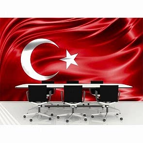 Ay Yıldızlı Bayrak 3 Boyutlu Duvar Kağıdı