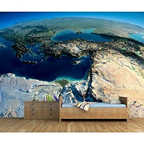 Uzaydan Bakınca Türkiye 3 Boyutlu Harita Duvar Kağıdı