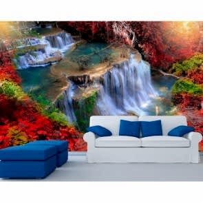 Huay Mae Kamin Şelalesi Tayland 3 Boyutlu Resimli Duvar Kağıdı