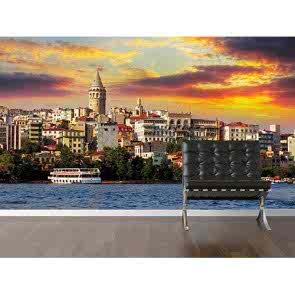 Galata Çok Güzel - Resimli Dekoratif Duvar Kağıdı