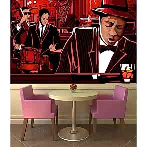 Jazz Bar Müzik Temalı Duvar Kağıdı Modeli