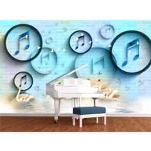 Kuğular ve Müzik - 3D Duvar Kağıdı Uygulama