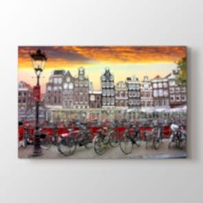 Amsterdam Bisikletleri Tablosu Kanvas Tablo Modeli