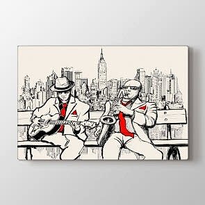Sokakta Blues Tablosu | Müzik ve Blues Tabloları - aegeanagarum.shop