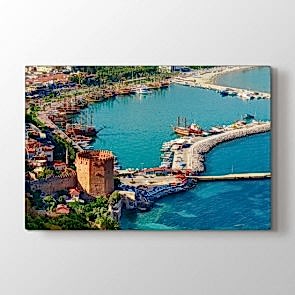 Alanya Marina ve Kızıl Kule Tablosu | Türkiyeden Tablolar