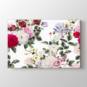 Çiçekli Ev Tablosu | Çiçek Desenli Tablolar