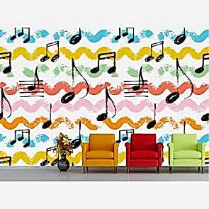 Müzik ve Ritim Renkleri - 3D Duvar Kağıdı Uygulama Örneği