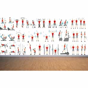 Fitness Hareketleri 3D Duvar Kağıdı Modeli