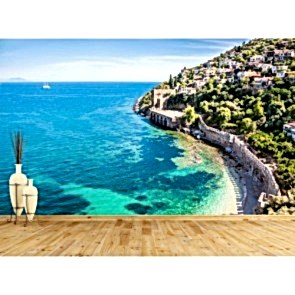 Alanya Sahilleri 3 Boyutlu Duvar Kağıdı