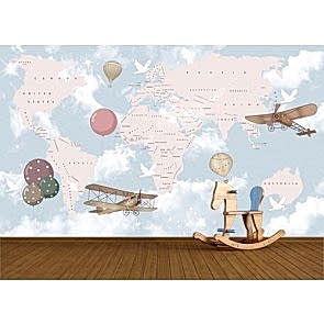 Dünya ve Balonlar - 3D Çocuk ve Bebek Odası Duvar Kağıdı Uygulama