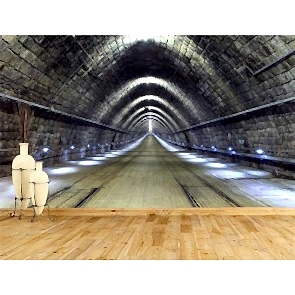 Tren Tüneli - Derinlik Katan 3D Duvar Kağıdı